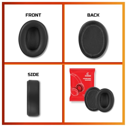 Image of Crysendo Replacement Ear Pads Compatible with Sony WH-XB900N /WH-CH710N Headphones | Soft Protein Leather & Memory Foam Cushion, Noise Isolation Earpads (Black)