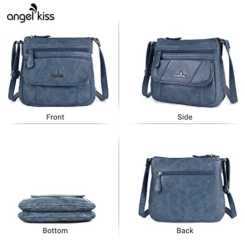 Image of Angelkiss Small Womens Crossbody Bag Leather Shoulder Purse for Women Hobo Bag with Adjustable Shoulder Strap
