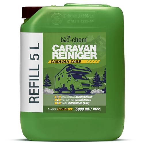 Bio-Chem Caravan- und Wohnmobil-Reiniger 5 Liter Konzentrat für Wohnmobile Wohnwagen Vorzelte Regenstreifenentferner