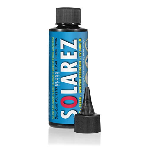 Dual Cure Polyester Gloss Clear Finish Resin ~ Clear Laminating Resin for Custom Watersports, Surfboards, Marine, Auto, Hobby, Fiberglass, Wood, Logo Laminating ~ Made in The USA (4 oz)