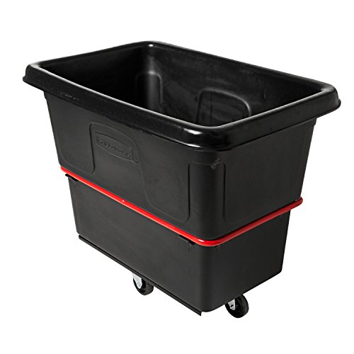 Image of Rubbermaid Commercial Utility Truck, 12 Cubic Feet, 800 lb. Capactiy, Black, Large Cart for Commercial /Waste /Laundry Transportation /Collection
