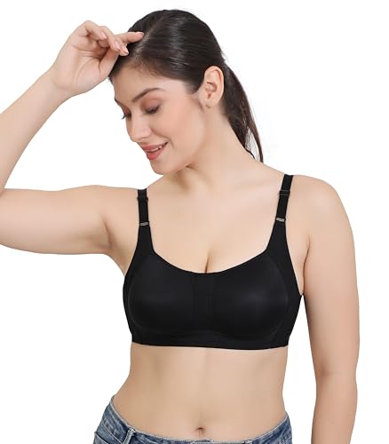 Image of GLAMORAS Nylon Blend Full Coverage Minimizer Everyday Bra for Women | Seamless, Wirefree, Padded Everyday Bra with Soft Cups | Size: 34-42, B Cup