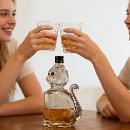 Bouteille de whisky scellée en forme de chat pour présentation de table de salon - 3