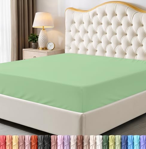 Image of Utopia Bedding Full Fitted Sheet - Bottom Sheet - Deep Pocket - Soft Microfiber -Shrinkage and Fade Resistant-Easy Care -1 Fitted Sheet Only (Sage)