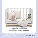 Storkcraft Santos 3-in-1 Convertible Crib (White with Natural) – GREENGUARD Gold Certified, Fits Standard Crib Mattress, Converts to Toddler Bed, Modern Style, Rounded Designer Details