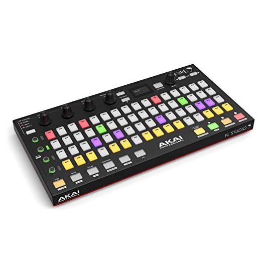 AKAI Professional Fire (Software Bundle) - USB MIDI Controller for FL Studio with RGB Clip / Drum Pad Matrix and FL Studio Fruity Edition Software