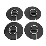 Patch per Tavola da Surf Versatile con a D, Connettori in PVC Durevoli per attività All'aperto, Confezione da 4 Pezzi Neri (Doppia Fibbia)