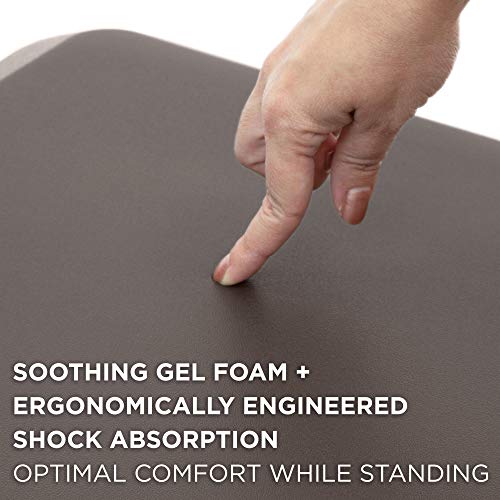 Image of Mount-It! Standing Desk Floor Mat | Brown Standing Comfort Mat for Standing Desk, Home, Office, Kitchen, Garage | Anti-Slip Washable Surface| 18 inchx22 inch | Rubberized Gel Foam