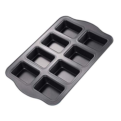 Twscvc Mini Loaf Pan, 8-Cavity Non-Stick Muffin Pan,Carbon Steel Brownie Bakeware For Oven Baking -Gray #TOP1