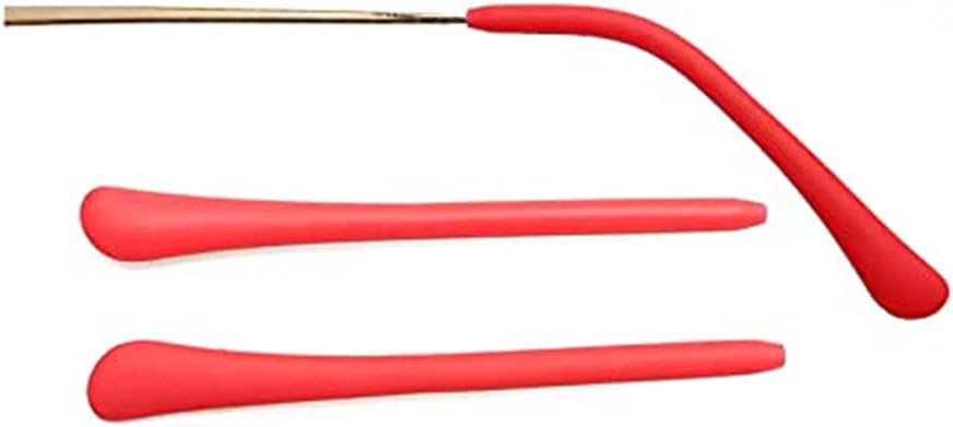 BEHLINE Eyeglass Soft Silicone Temple Tips,1 Pair Anti-Slip Sunglass Ear Socks End Tips,Sport Glasses Ear Hooks, Comfort Replacement EyeglassTemple Tips Retainer for Thin Metal Eyeglass Legs (Red)