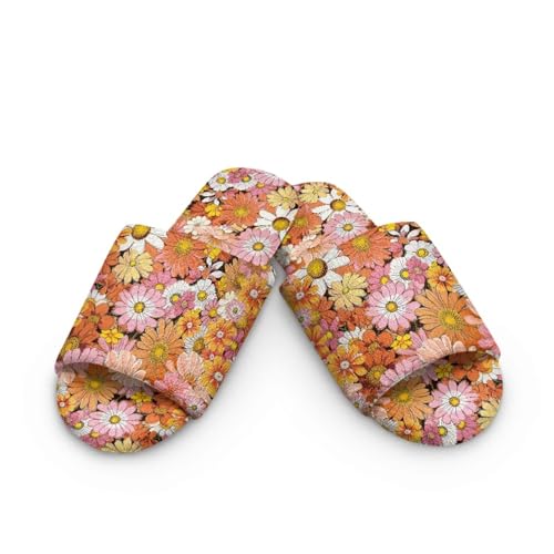 Women's Open Toe House Slippers Breathable Memory Foam Slip-On Summer Indoor Slippers, Non-Slip Sole2