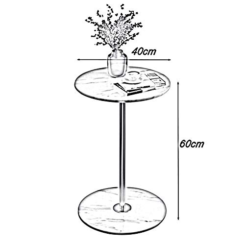 Table basse ronde en marbre noir avec cadre en métal robuste