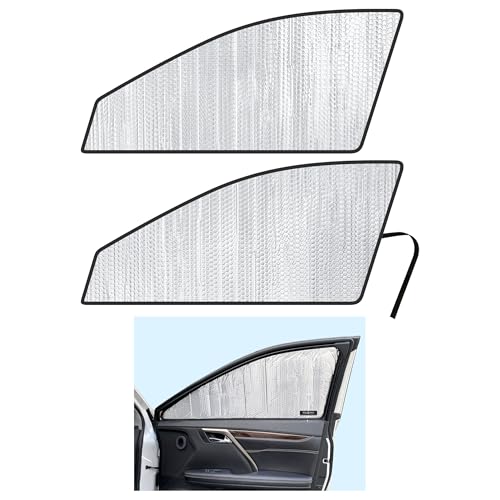 Side Window Front Seat Reflective Sunshade Custom Fit for 2016 2017 2018 2019 2020 2021 2022 Lexus RX SUV, UV Reflector Sun Protection Accessories (Set of 2)