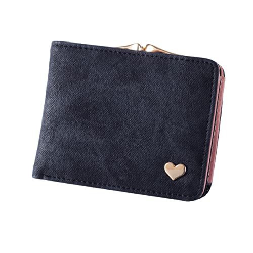 Fashion Women's Wallet Short Imitation Denim Coin Purse Credit Card Slot Organized Wallet