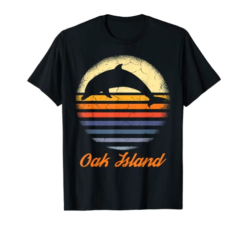 Lindo Oak Island Carolina del Norte NC Dolphin Lover Camiseta