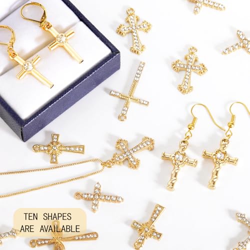 Image of stino Rhinestone Charms for Jewelry Making, Metal Pendants for Necklace Bracelet Earrings