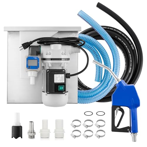 🅽🅴🆆 𝐔𝐩𝐠𝐫𝐚𝐝𝐞 DEF Pump, 10.5 GPM/40 LPM, 110V - 120V DEF Transfer Pump Kit with Urea Gun,K24 Flowmeter, Stainless Steel Shelf,4M 3/4 Black Flowline, 2M 1 Inch Inlet Oil Pipe with Filter, Etc.