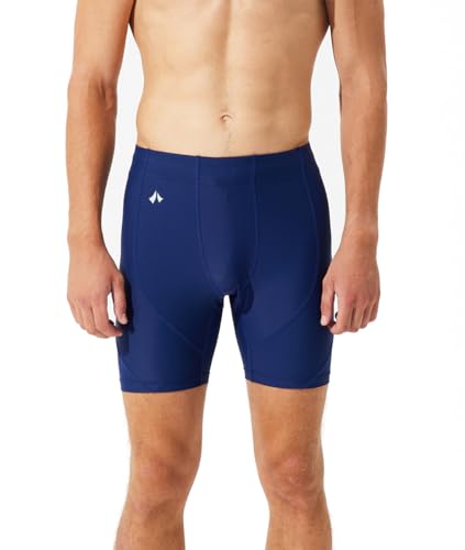 Image of Navy Blue & Black Mens Swim Jammers - Ergonomic Training Athletic Swimsuit