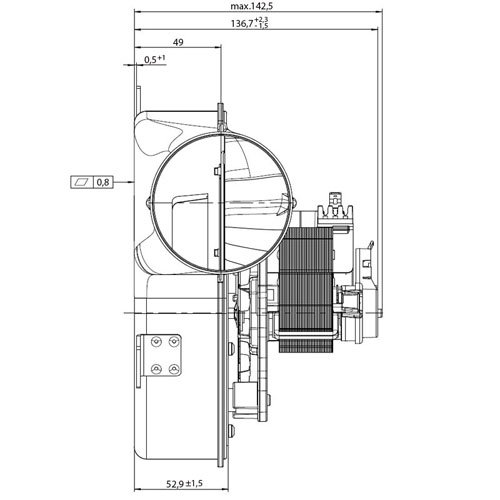 Motore aspiratore estrattore fumi stufa a pellet - EBM G2E152/0020-3030LH-609