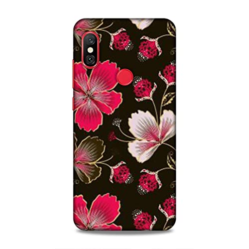 Image of Printed Mobile Back Hard Case Cover for Redmi Note 6 / Note 6 Pro | Flowers, Floral, Pink Flowers, Leaves-2198
