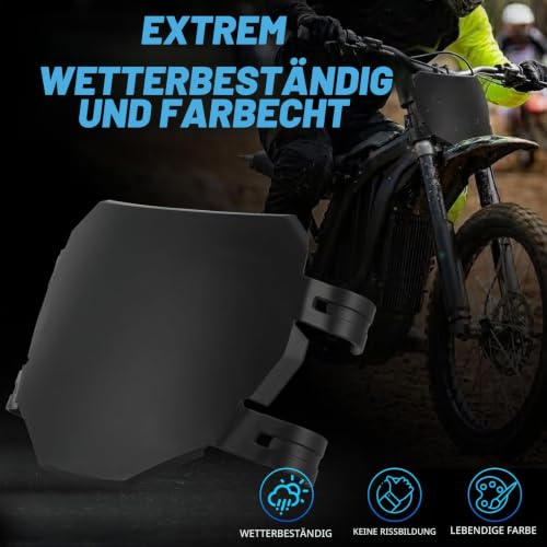 Motorrad Frontkennzeichen Nummernschilder PP Kunststoff für Surron Sur Ron Light Bee X/S Talaria X3 MX3 MX4 Elektro Dirt Bikes (Schwarz)