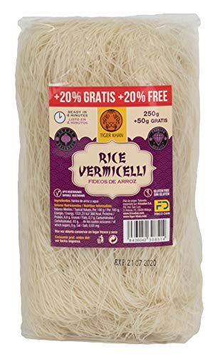 TIGER KHAN Fideos Vermicelli de Arroz para Cocina Asiática 250g