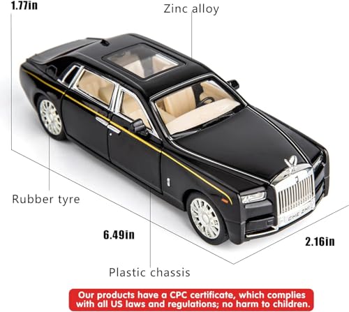 Image of Kids Toy car Playsets 1:32 Scale Die cast Metal Car Pull Back Light Music Kid Pull Back Metal Cars with 4 Openable Doors Light and Musical Sound (Multi)