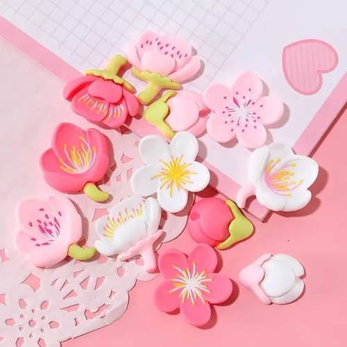 12 imanes decorativos magnéticos flor rosa para nevera miniatura 4
