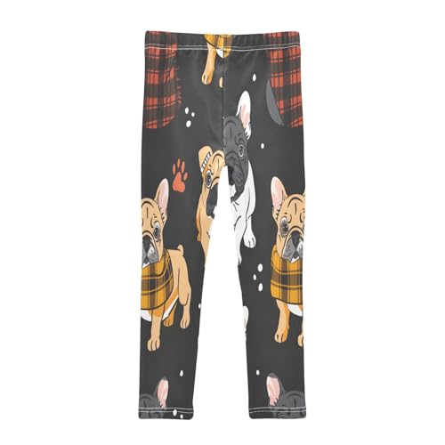 Toddler Girls Leggings Printed Yoga Pants Leggings Grid Scarf Dog for Kids2