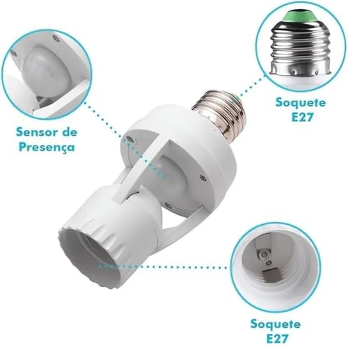 Kit 3 Sensores De Presença Com Fotocélula Soquete E27