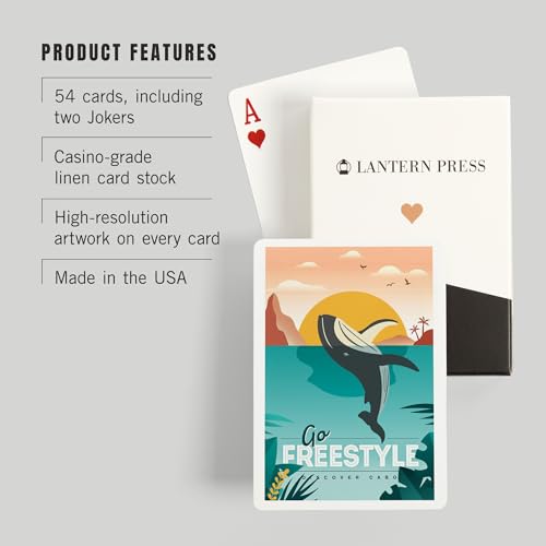 Lantern Press Cabo Mexico Gray Whale 52 Cartas Poker miniatura 3