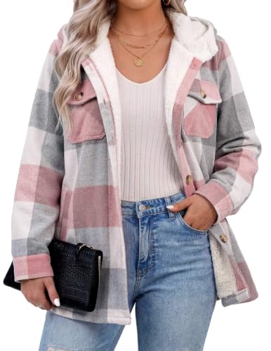 IN'VOLAND Plus Size Shacket Button Down Long...