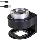 Bysameyee 30X Handheld Rechargeable Magnifying Glass Jewelers Loupe with Light, 6 LED Desktop Metal Magnifier Portable Folding Scale Eye Loop for Textile Optical Jewelry Tool Coins Currency Stamps