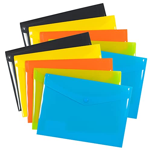 Chemises Plastique Eco-eco A7 Lot De 10 - 50% Recyclé, Couleurs Assorties