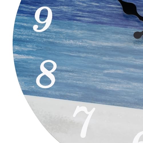 Foxtop Wall Clock 12 Inch, Rustic Wall Clocks Beach Themed Battery Operated Silent Non Ticking Round Coastal Wooden Clock Decorative For Living Room Kitchen Bedroom thumb #6