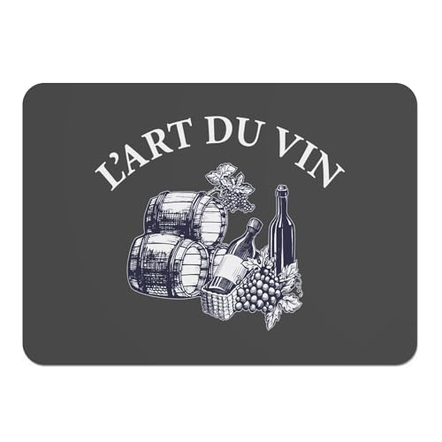 Lot de 4 sets de table souple napperon noir gastronomie alcool liège - 2