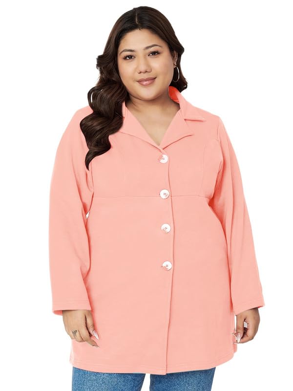 Plus Size Women's Solid Single-Breasted Overcoat-picture-26