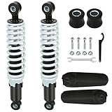 XIKOBY 10' 11' Front Shock Absorbers Kit Compatible with 125cc 110cc Tao tao Coolster ATV Chinese Quad 4 Wheeler, 275mm Shock for 50cc 70cc 90cc Kazuma SunL Go Kart Suspension Parts with Shock Covers