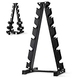 PhysKcal 6-Tier Weights Storage Dumbbell Stand, Dumbbell Rack Heavy Duty Steel 400kg Load Bearing, Dumbbell Tree Stand Weights Holder for Home Gym Exercise Fitness Equipment