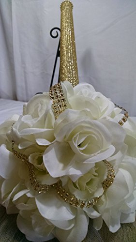 Tajiri 36" Jump Broom for Wedding Jumping the Broom Ceremony (Ivory)