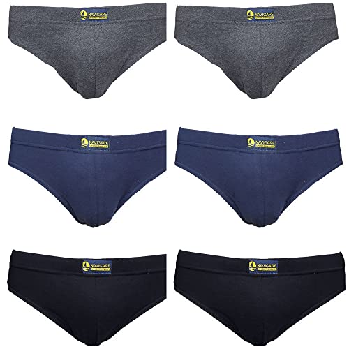 Navigare 574 Slip, Multicolore (Grigio/ Nero/ Navi), X-Large (Taglia produttore:6), Pacco da 6, Uomo