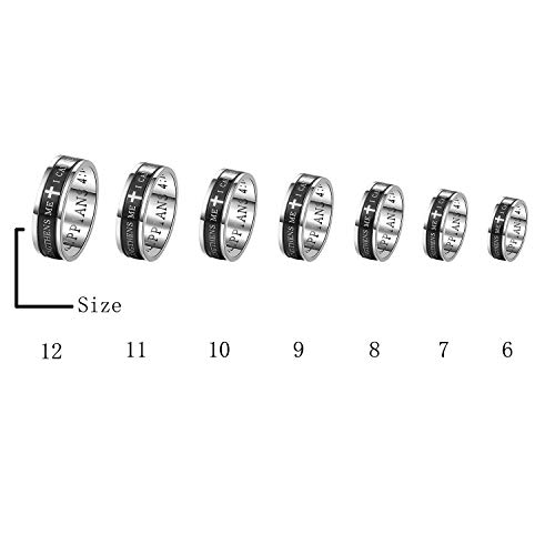 Godcow Men’s Classic Stainless Steel Spinner Christian Ring I Can Do All Things Bible Verse Wedding Band (10) #TOP5
