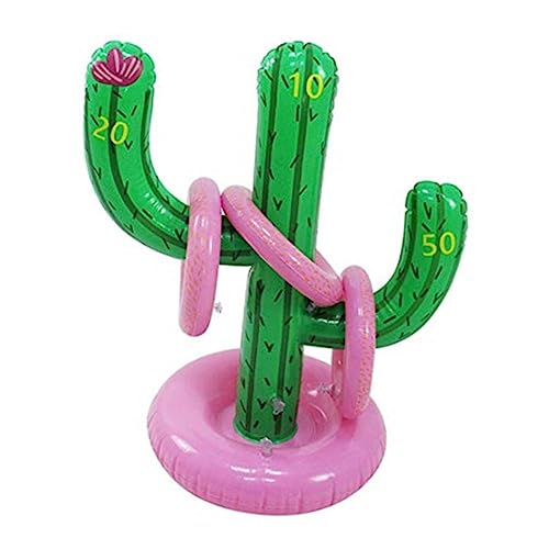 TOYANDONA 1 Juego Anillo De Lanzamiento De Cactus Inflable Exterior Juguetes De Playa Estera Piscinas Hinchables para Juguete De Cactus Parlante Green De Polivinilo