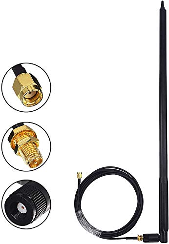 Image of High Gain 12dbi WiFi Router Universal Omni-Directional Antenna & 10ft RP-SMA Male to Female Extension Cable for Wireless Network Router, PCI /PCIe Card, USB Adapter, IP Camera 1 PCS