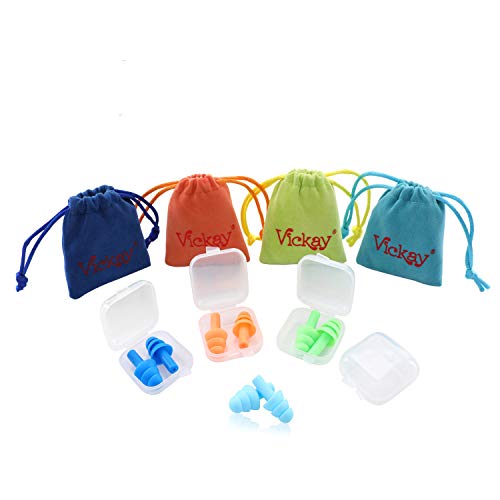 Ear Plugs for Sleeping Noise Cancelling, 4 Pairs Vickay Reusable Silicon Ultra Comfortable