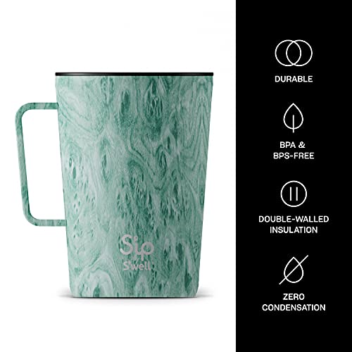 S'well S'ip Stainless Steel Takeaway Tumbler - 15 Oz - Peppermint Tree - Double-Walled Vacuum-Insulated Keeps Drinks Cold For 10 Hours And Hot For 2 - With No Condensation - Bpa-Free Travel Mug #TOP2