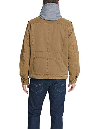 Image of Levi's Men's Washed Cotton Hooded Military Jacket (Regular & Big & Tall Sizes)