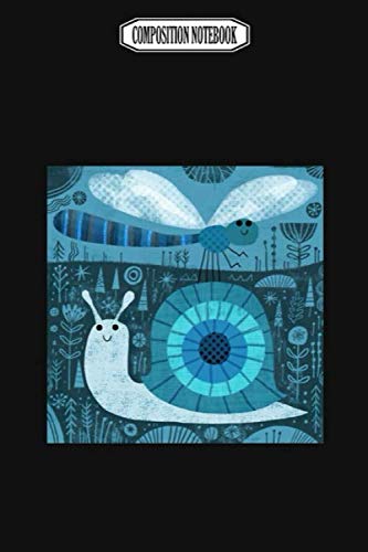 Composition Notebook: Dragonfly and Snail Audioquest Blue Corkcicle Dragonflies Barrette Dragonfly Notebook Journal Notebook Blank Lined Ruled 6x9 100 Pages