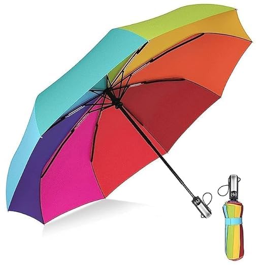 Umbrella, UV Big Size Umbrella for Sun Protection Rain Windproof Strong Large 3 Fold for Men Women Kids Boys Girls Perfect & Stylish Windproof & Compact-image-38