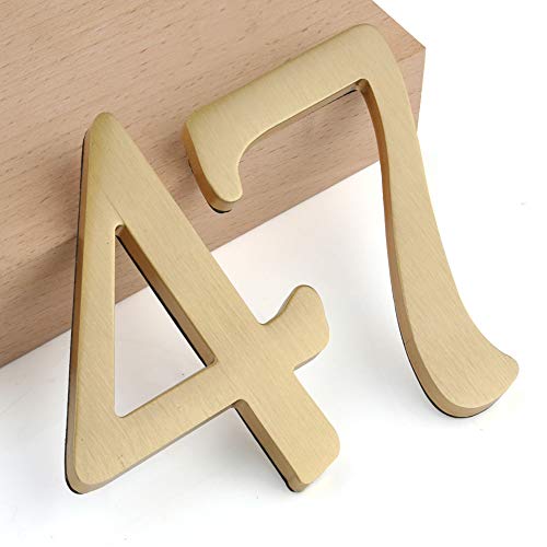 Mellewell 2-1/2 Self-Adhesive Solid Brass Floating House Numbers Door Sign, Number 7 Seven
